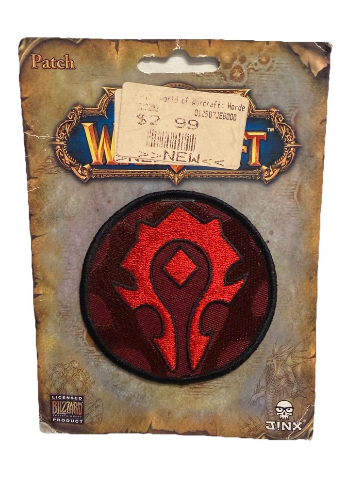 World of Warcraft Horde Logo Iron On Embroidered Patch Jinx Blizzard 2006 New 3″
