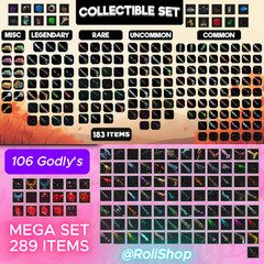Murder Mystery 2 Godly Set + Collectible Set (289 ITEMS) FULL MEGA PRO SET