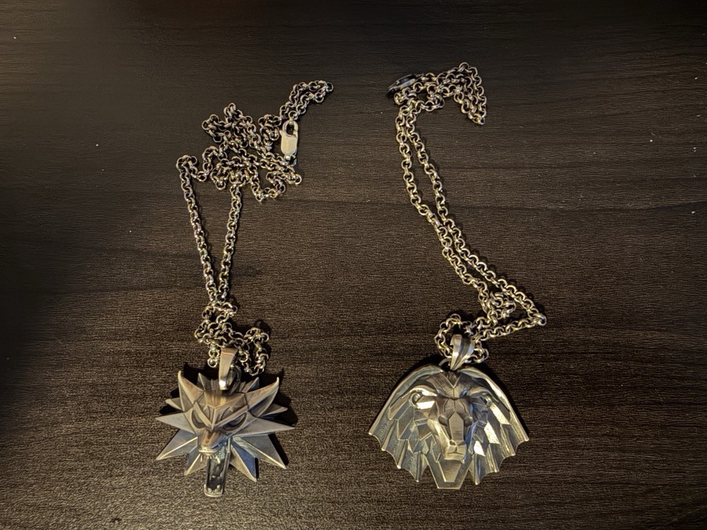 Witcher 3 Wolf And Manticore Medallions Oxidized 925 Silver