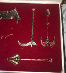 League of Legends Clash of Fates Necklace Pendants Keychains Set 6 Mini Weapons