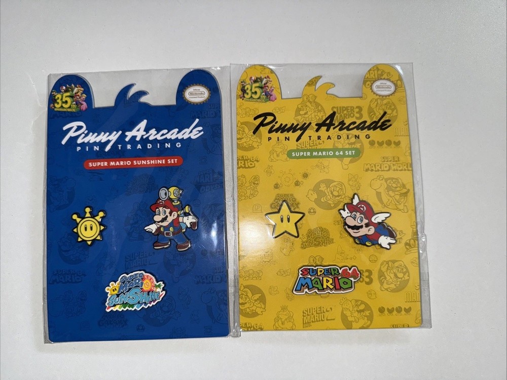 Pinny Arcade Super Mario 64 & Sunshine 35th Anniversary Enamel Pin Set Lot 2021