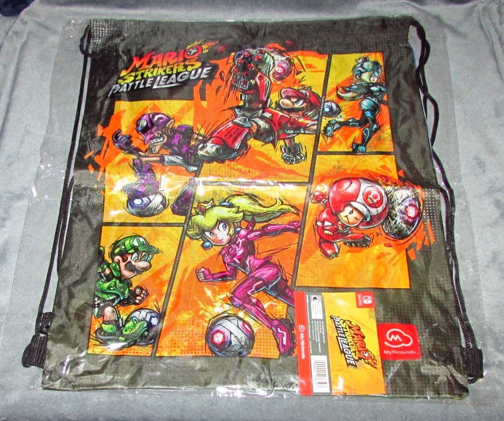 Mario Strikers: Battle League Drawstring Bag – My Nintendo Rewards – Brand New