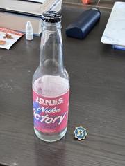 Fallout Prime Series SXSW Promotional Merch Vault 33 Pin & Nuka Victory Bottle