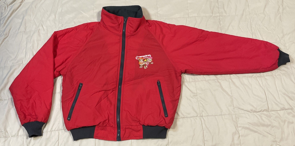 RARE!!! 90s Red Employee Coat SNES Nintendo Donkey Kong Diddy’s Quest Mens M N64
