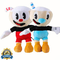 2pcs Cuphead Plush 10″ 25cm Mugman Devil Legendary Chalice Plush Dolls Kids Gift