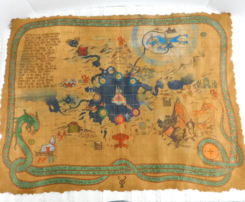 God Of War Stone Mason Collectors Edition Cloth Map Ultra-Suede Fabric Clean EUC