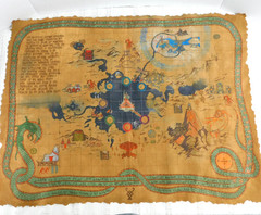 God Of War Stone Mason Collectors Edition Cloth Map Ultra-Suede Fabric Clean EUC