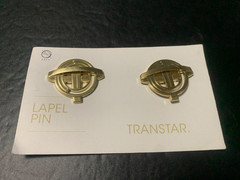 Prey Transtar Logo Lapel Pins Set of 2 Gold Tone Metal Costume Cosplay Epaulets