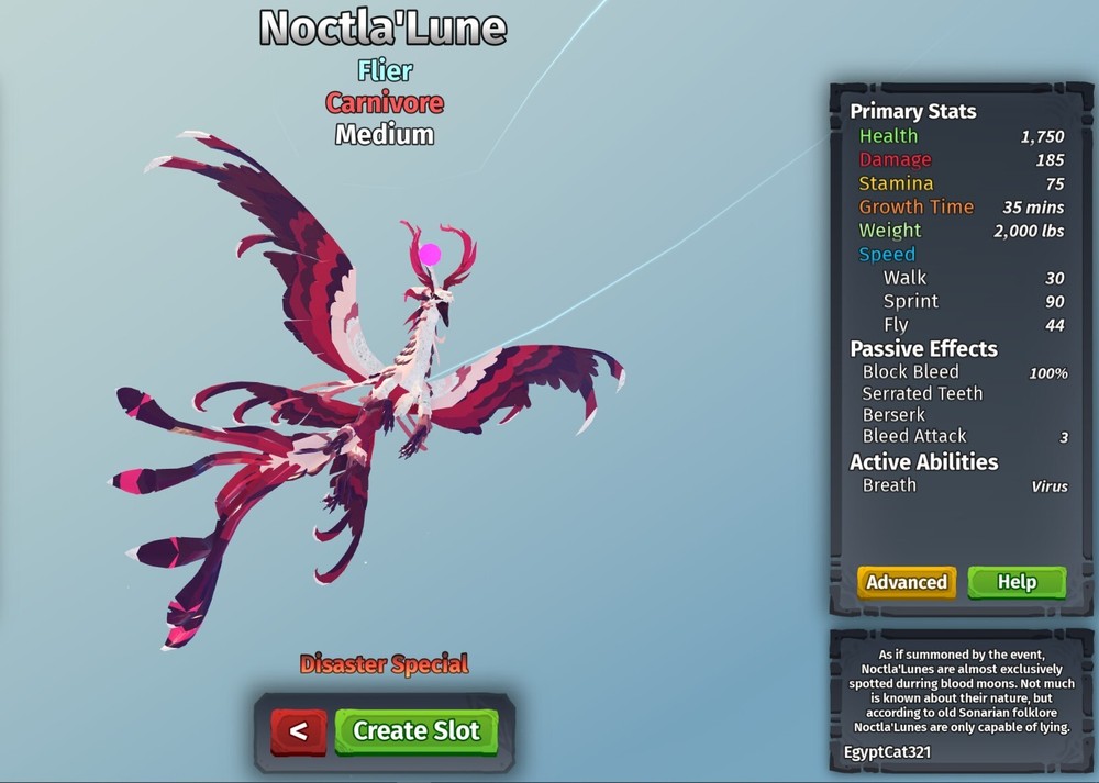 Noctla’Lune Species Noctlalune | Creatures of Sonaria | Roblox
