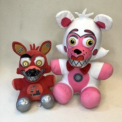 FNAF Five Nights At Freddy’s Plush lot Of 2 Funtime Foxy 10” Nightmare Foxy 6”