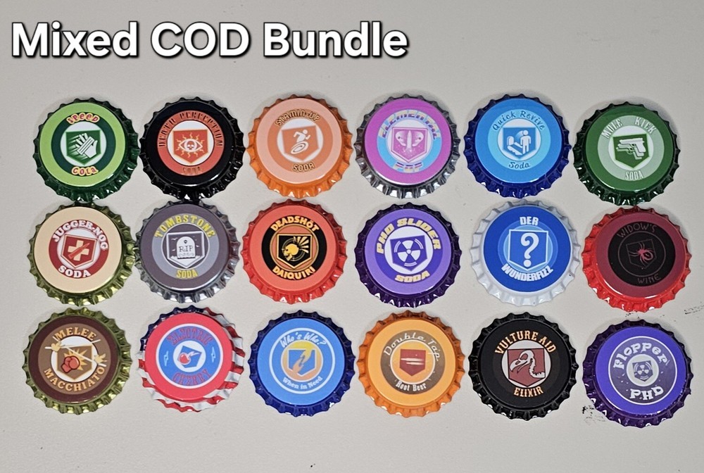 Call Of Duty Mixed Perk A Cola Bottlecaps Bundle Of 18 *Unofficial, Handmade*