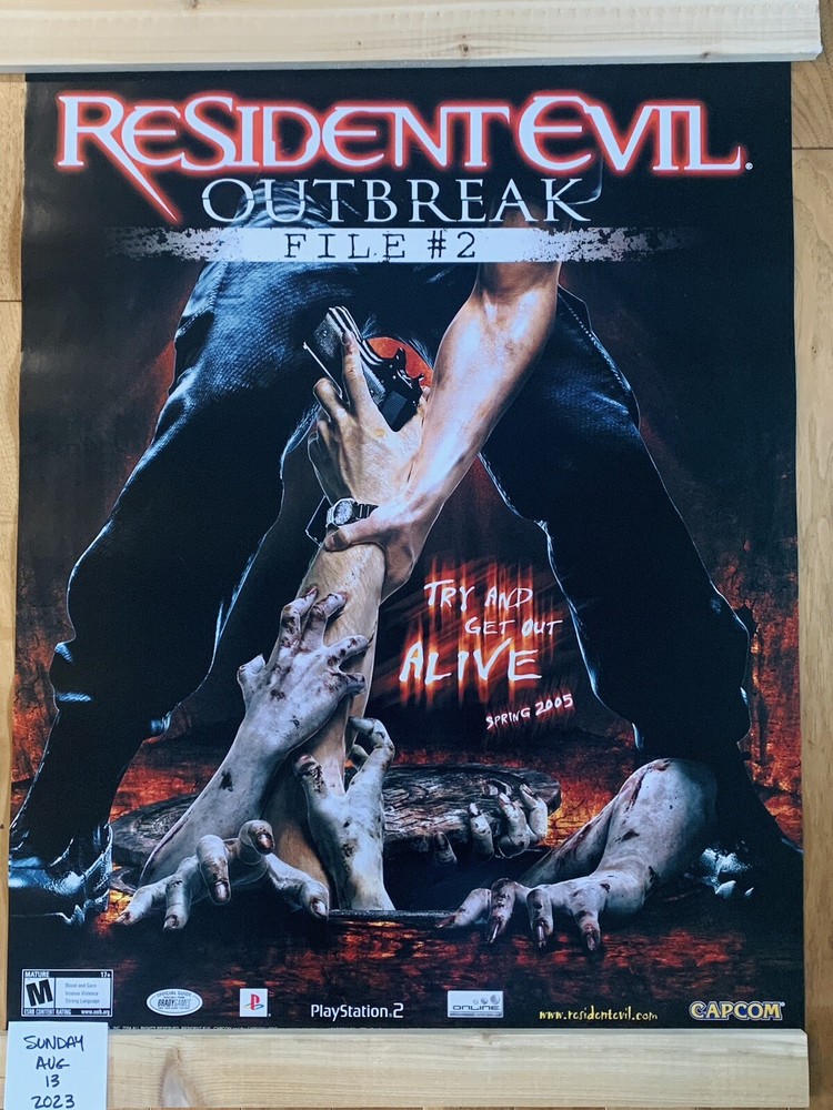Rare (2004) Original RESIDENT EVIL: OUTBREAK FILE #2 Video Game Promo Poster