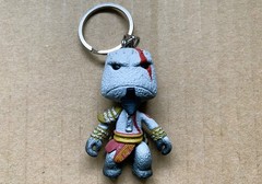 God of War Kratos Sackboy KEYRING/KEYCHAIN LittleBigPlanet PROMO Figure PS4/PS3