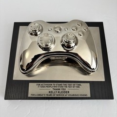 Activision Employee 5 Year Award Video Game Xbox 360 Controller Plaque Gold