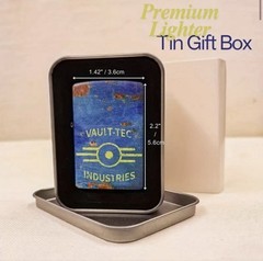 FALLOUT VAULT-TEC FLIP LIGHTER (Vault-Tec Blue) Comes In Tin Gift Case