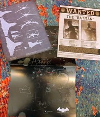 Batman Arkham Origins Collectors Edition Glow In Dark Map Batwing Blueprint Lot