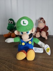 Vintage Nintendo 64 Luigi, Yoshi & Donkey Kong Beanbag Plush (BD&A, 1997)