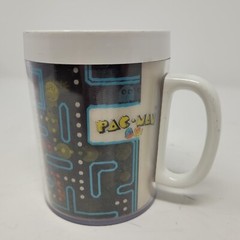 Vintage Pac-Man Lenticular Moving Cup Mug 1980 Bally Midway Thermo Serv Plastic