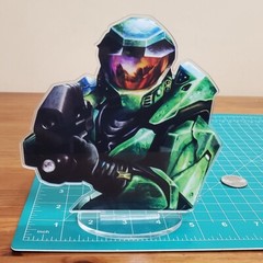 Master Chief acrylic standee 6×6 inches Halo display game room gift xbox retro