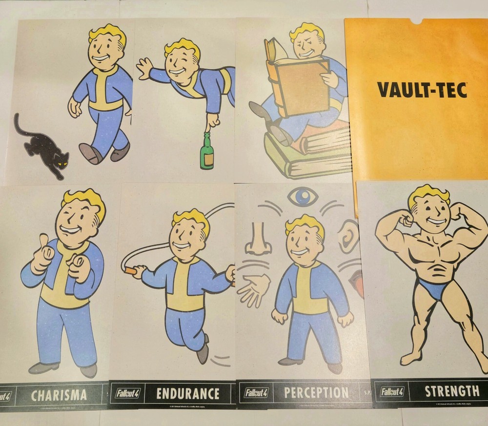 Fallout 4 Vault Tech Special Edition 7 Art Cards Limited Issue Opened Box New