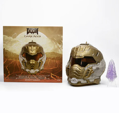 Doom The Dark Ages Divinity Wearable Helmet LED Bundle + Wraithstone Statue