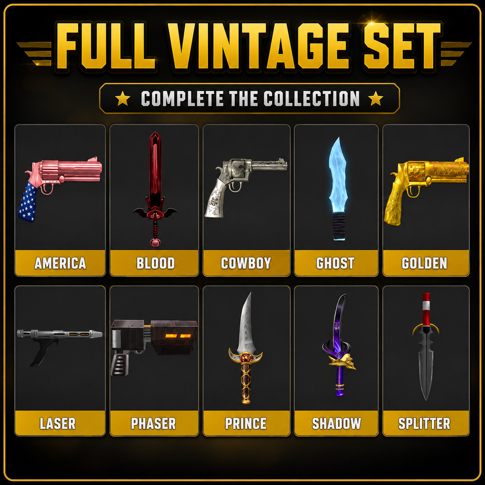 Roblox Murder Mystery 2 MM2 Full Vintage Bundle (CHEAPEST PRICE)
