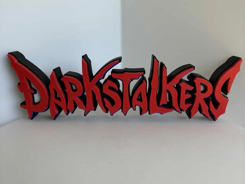 Darkstalkers Capcom Logo Sign 3D Display Wall Art Video Game Room Decor