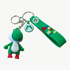 Yoshi 3D Rubber Keychain with Vibrant Green Strap and Pendant – Super Mario