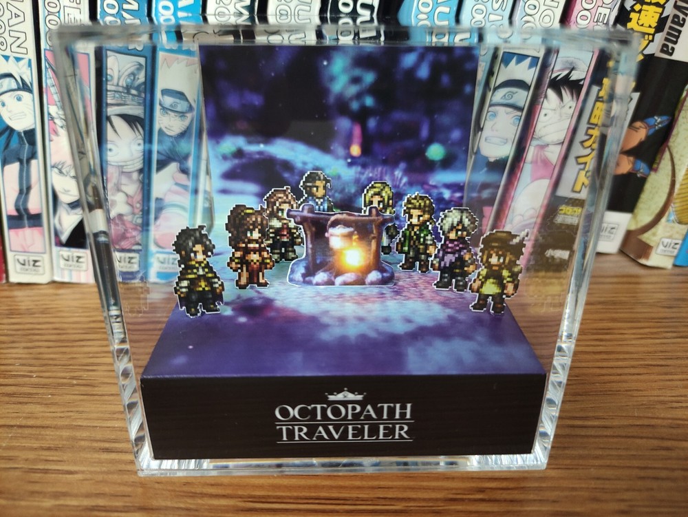 Octopath Traveller 1 Campfire Handmade Diorama – Retro Gaming Cube – Fanart