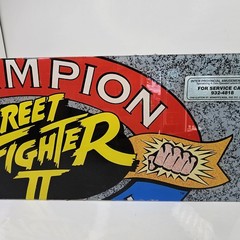 Original Street Fighter II Champion Edition Arcade Marquee Sign Capcom 24” VTG