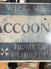 WELCOME TO RACCOON CITY RESIDENT EVIL BIOHAZARD METAL SIGN LIMITED RARE