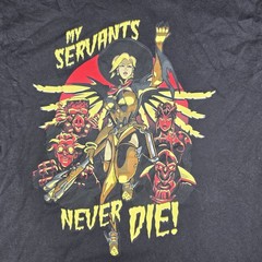 Overwatch Halloween Mercy T-Shirt Size M Jinx My Servants Never Die OW2 Blizzard