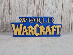 World of Warcraft WoW Logo Sign 3D Printed Shelf Display Game Room Decor