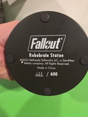 Fallout Robobrain Polyresin Statue Figure Army Regular Silver COA# 333/600