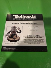 Fallout Robobrain Polyresin Statue Figure Army Regular Silver COA# 333/600