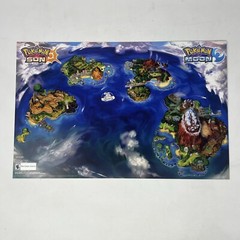 E3 Pokemon Sun & Moon With Alola Region Map Dual Sided Glossy Poster 11×17 2016