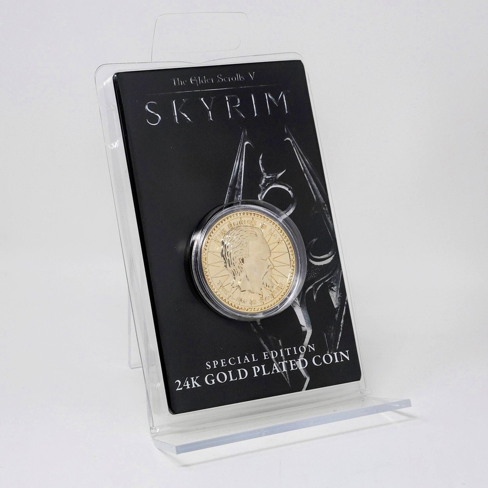 The Elder Scrolls Online Skyrim 24k Gold Septim Coin w/ Case Figure Official