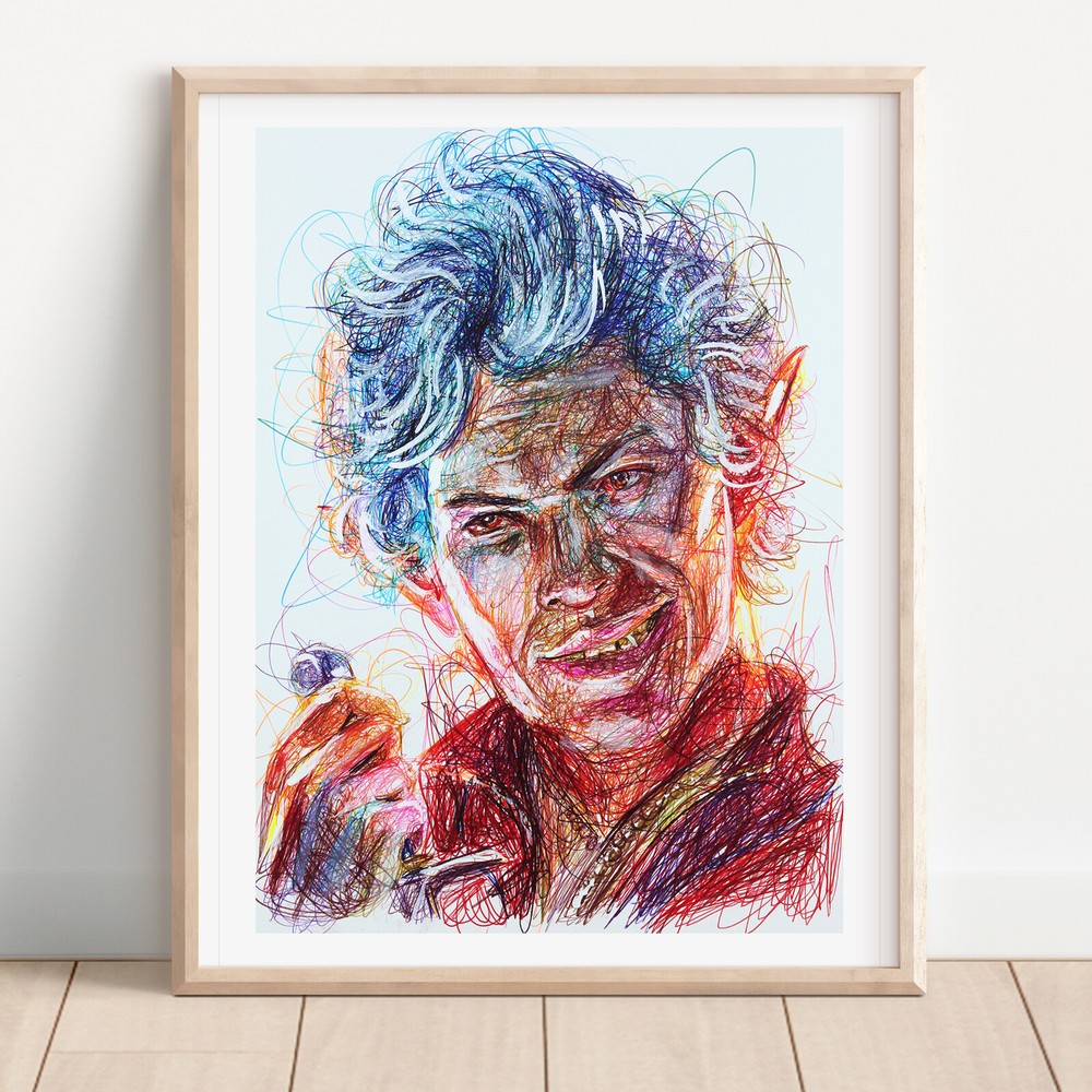 Astarion Ballpoint Pen Print, Baldurs Gate 3 Art Poster