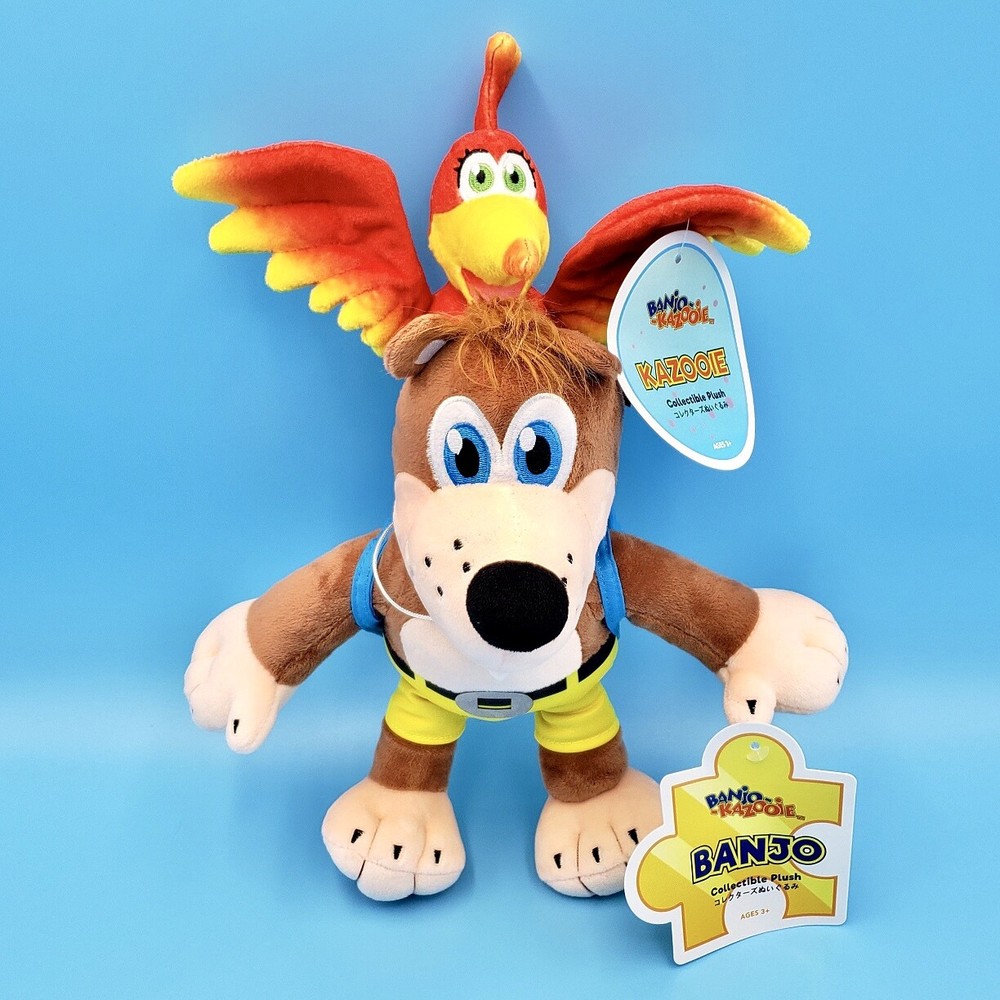 Banjo-Kazooie Plush Set 9″ & 6″ *Official* Rare Posable Plushie Statue Figure
