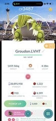 ✨ Rare LVL 50 SHINY GROUDON LAS VEGAS Pokémon | Special BG | GO ✨