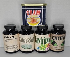 Fallout CRAM, Buffout, Daytripper, Rad X & Cateye Props *Unofficial, Handmade*
