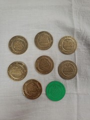 Super Mario Frankford Collectible Coins OPENED SET OF 8 INCLUDING 1 RARE COIN