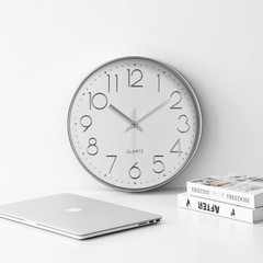 Tosnail 12 Inches Round Silent Non Ticking Quartz 12 Inches, Silver Frame