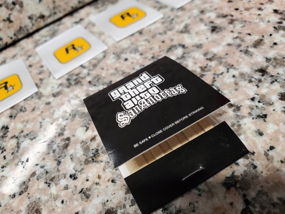 ONE GTA San Andreas PS2 Rockstar Matchbook Promo Rare Collectible