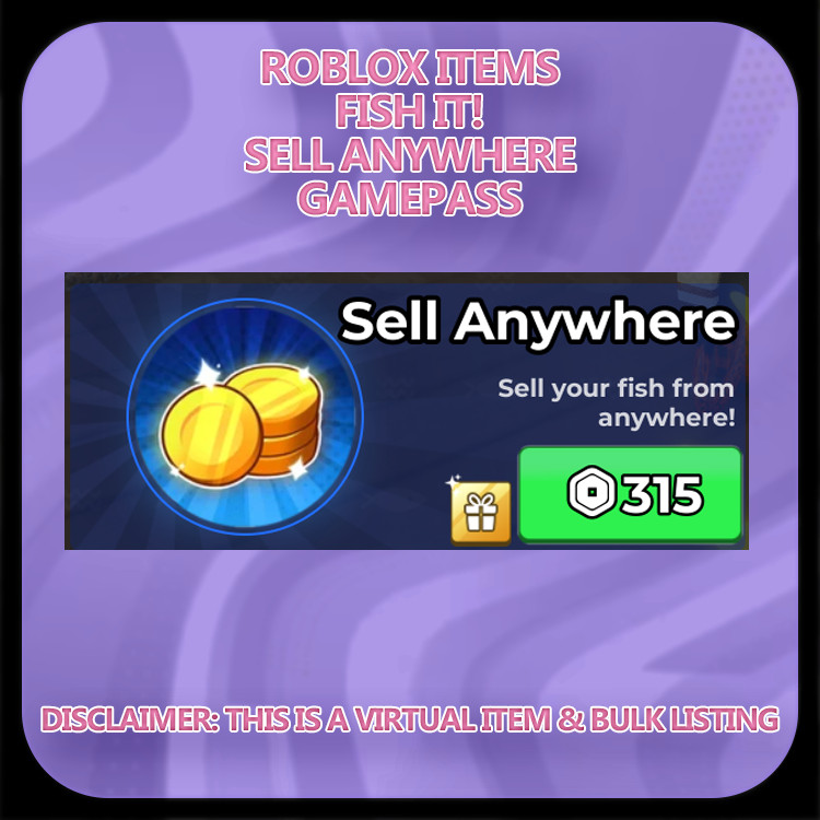 Fish It! Sell Anywhere | Gamepass | Fast Delivery | Roblox Items