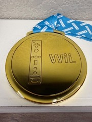 rare solid plastic gold colored WII award metal