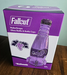 Fallout Nuka Cola Grape Glass Rocket Bottle & 10 Caps Official NEW