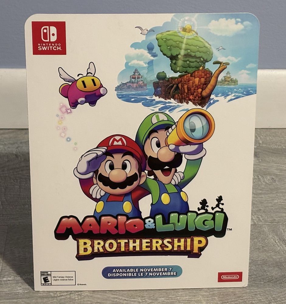Mario & Luigi: Brothership Nintendo Switch promotional counter display standee