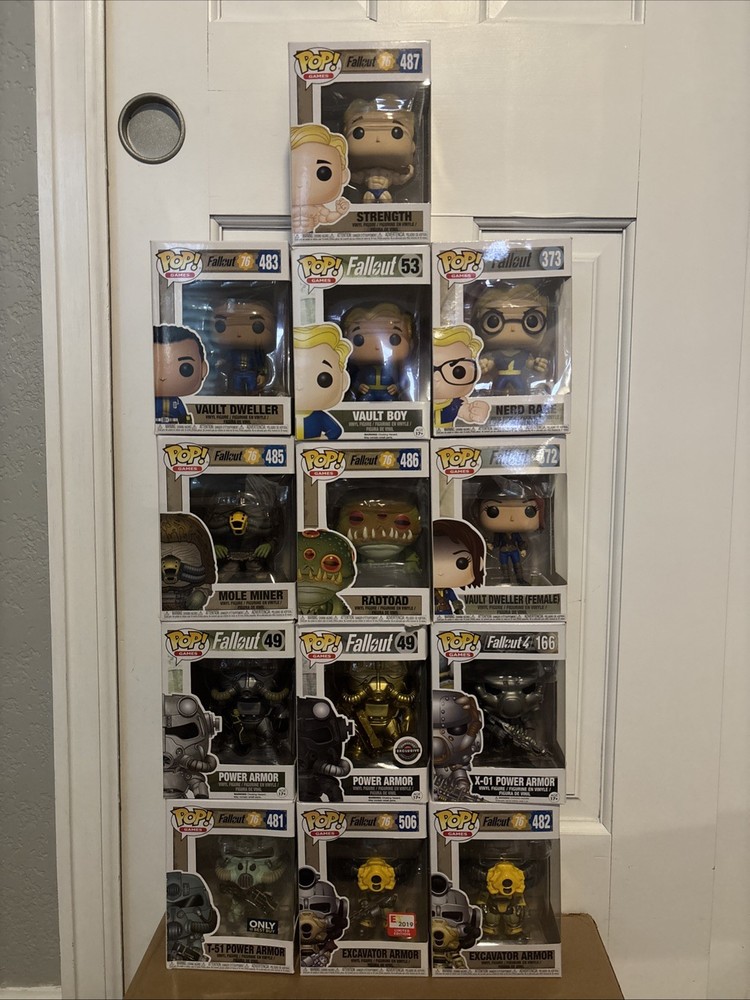 13 Fallout Funko Pop Lot Set Gold Power Armor Vault Radtoad Mothman Nerd Miner