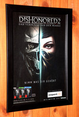 Dishonored 2 PS4 Xbox One Rare Promo Mini Promo Sheet Framed Poster Ad Framed